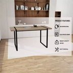 Set da pranzo GDFStudio Kavya moderno da 5 pezzi con tavolo in legno e metallo e 4 sedie imbottite in pelle scamosciata