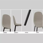 Set da pranzo GDFStudio Kavya moderno da 5 pezzi con tavolo in legno e metallo e 4 sedie imbottite in pelle scamosciata