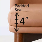 Set da pranzo rotondo da 5 pezzi, tavolo a piedistallo color noce da 46" e sedie da pranzo in similpelle marrone con gambe in legno massello per sala da pranzo-Panipeachy
