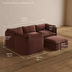 Anabei Divano Modulare Angolare a 4 Posti Lavabile + Pouf | Seduta Deluxe+ e Cuscino Cloud