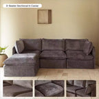 Anabei Divano Modulare Angolare a 4 Posti Lavabile + Pouf | Seduta Deluxe+ e Cuscino Cloud