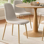 Set da pranzo rotondo da 5 pezzi, tavolo a piedistallo effetto legno da 39,5 pollici e sedie curve imbottite, ideale per angoli cucina - Panipeachy