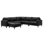 Divano componibile moderno a 5 posti GDFStudio Darcy 104 in similpelle con poggiapiedi