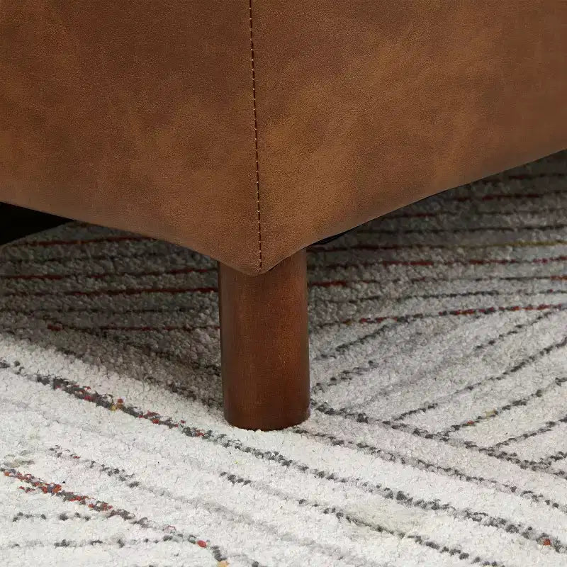 Divano componibile a 3 posti GDFStudio Arvin 112 in finta pelle con pouf
