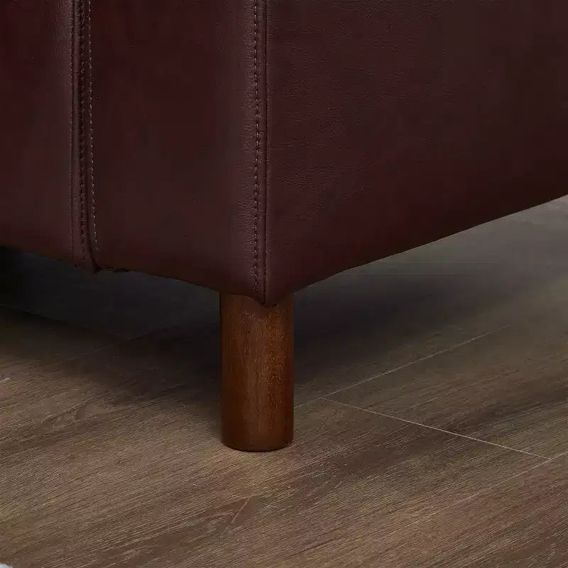 Divano componibile a 3 posti GDFStudio Arvin 112 in finta pelle con pouf