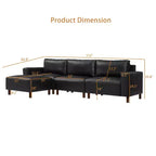 Divano componibile a 3 posti GDFStudio Arvin 112 in finta pelle con pouf