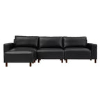 Divano componibile a 3 posti GDFStudio Arvin 112 in finta pelle con pouf