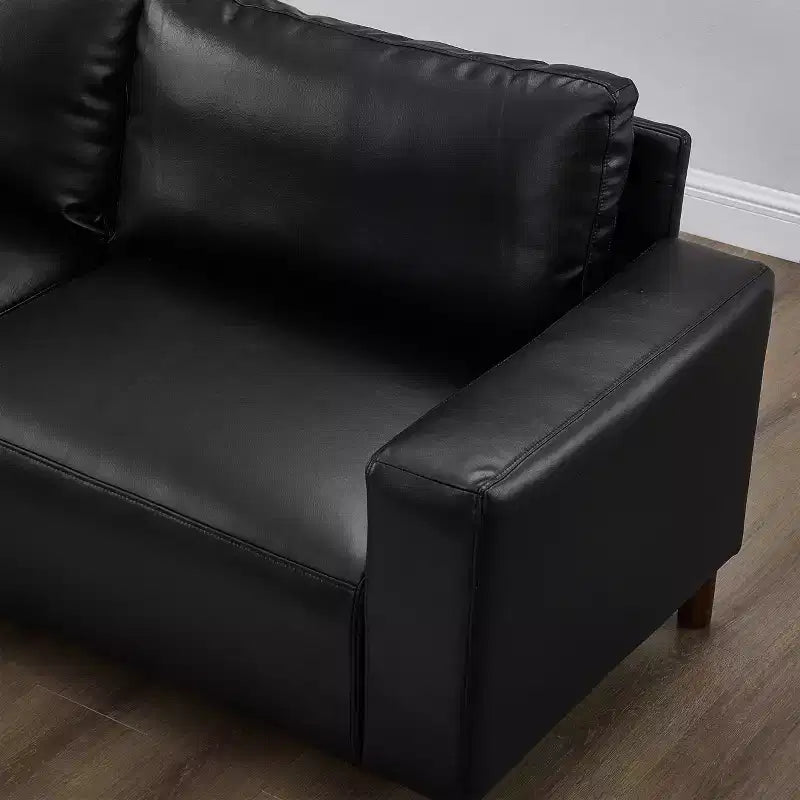 Divano componibile a 3 posti GDFStudio Arvin 112 in finta pelle con pouf