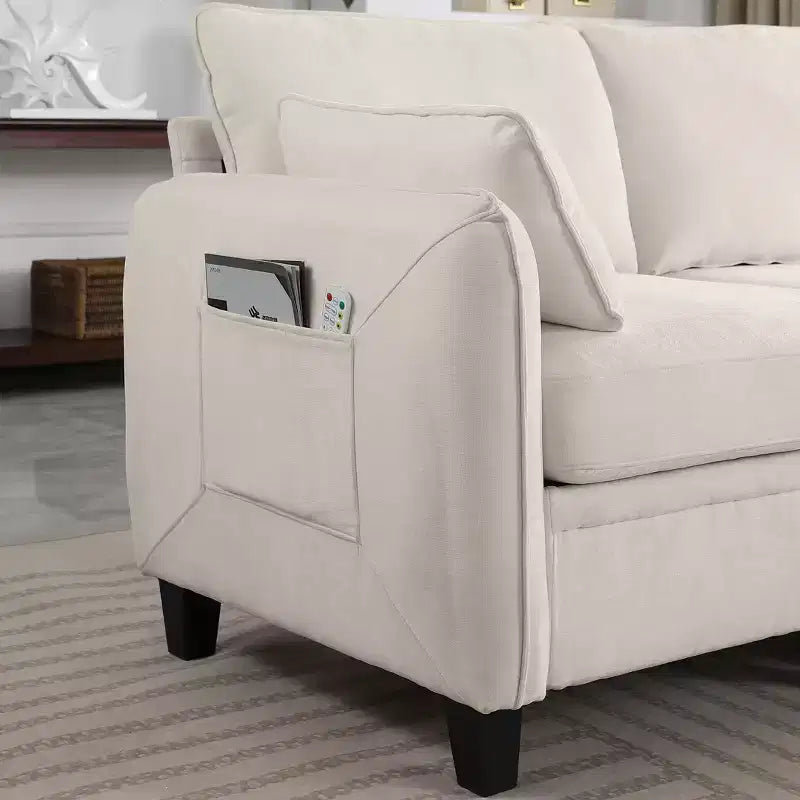 Divano componibile a forma di U GDFStudio Lancelot, 109 pollici, contemporaneo, 6 posti, rivestito in ciniglia, con pouf contenitore
