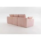 Divano angolare a L, divano in velluto a coste con pouf mobile, divano modulare ad angolo compresso per soggiorno - ModernLuxe