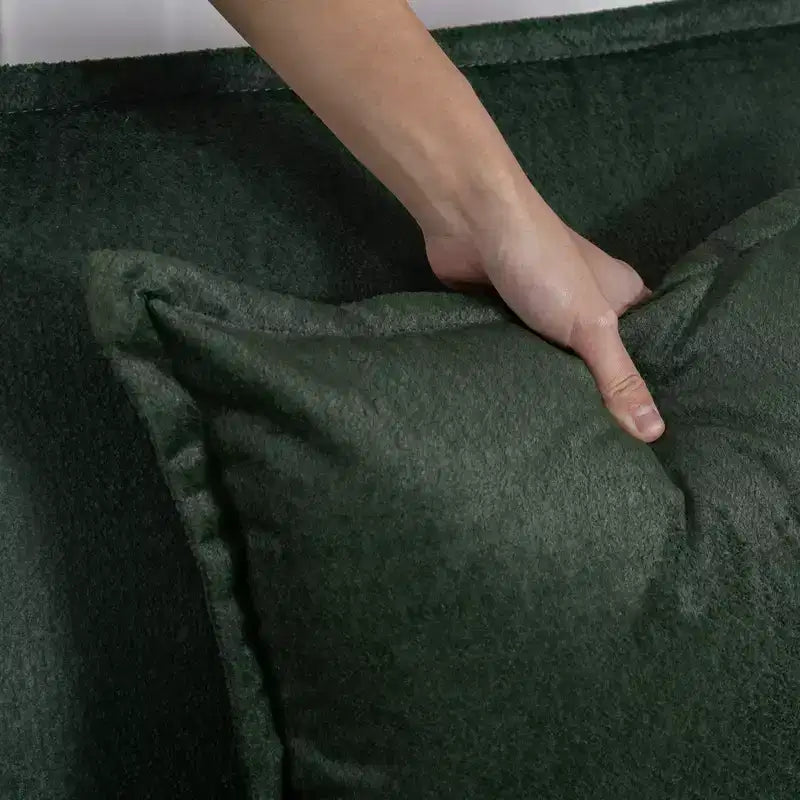 Divano componibile modulare GDFStudio Dulles Modern a 4 posti rivestito in ciniglia con 2 pouf