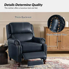 Set di 2 poltrone reclinabili moderne Elisabete con schienale ad ali in vera pelle e borchie decorative vintage per soggiorno e camera da letto| ART OF LIVING DESIGNS
