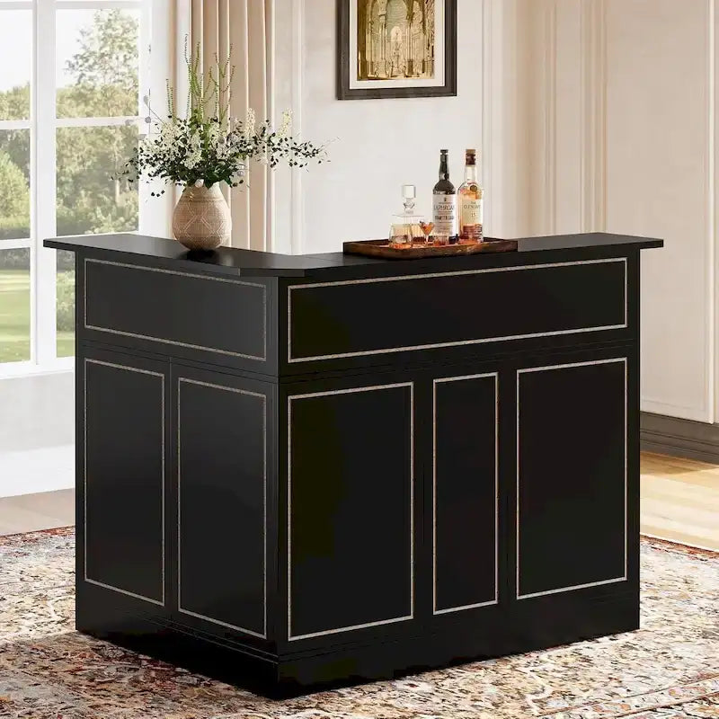 Mobile bar angolare a L con portabicchieri per il pub di casa