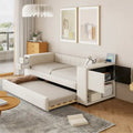 Upholstered Velvet Daybed Storage Bed Frame with USB Charging Ports
