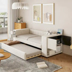 Upholstered Velvet Daybed Storage Bed Frame with USB Charging Ports