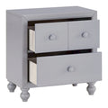 1pc Nightstand of Drawers Wood knobs Turned Feet