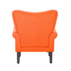 Fauteuil d’appoint moderne Erommy, fauteuil à dossier haut, canapé une place en tissu rembourré avec boutons et pieds en bois pour le salon