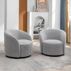 Fauteuil d’appoint pivotant KINWELL en forme de tonneau, rembourré, largeur 34 (lot de 2)