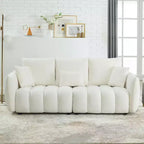 Divano moderno GDFStudio Alanna da 79,5 pollici, a 3 posti, rivestito in tessuto teddy con cuscini