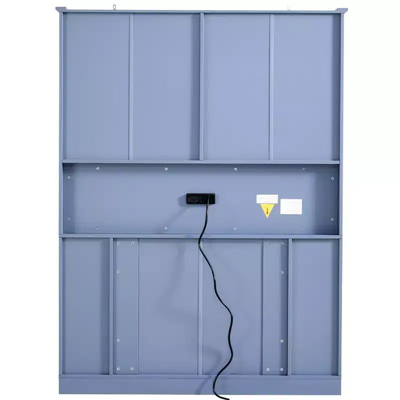 Armoire garde-manger indépendante Whisen de 71 po de hauteur, grand meuble de rangement pour salle à manger avec 4 portes pliantes, étagères et porte-bouteilles