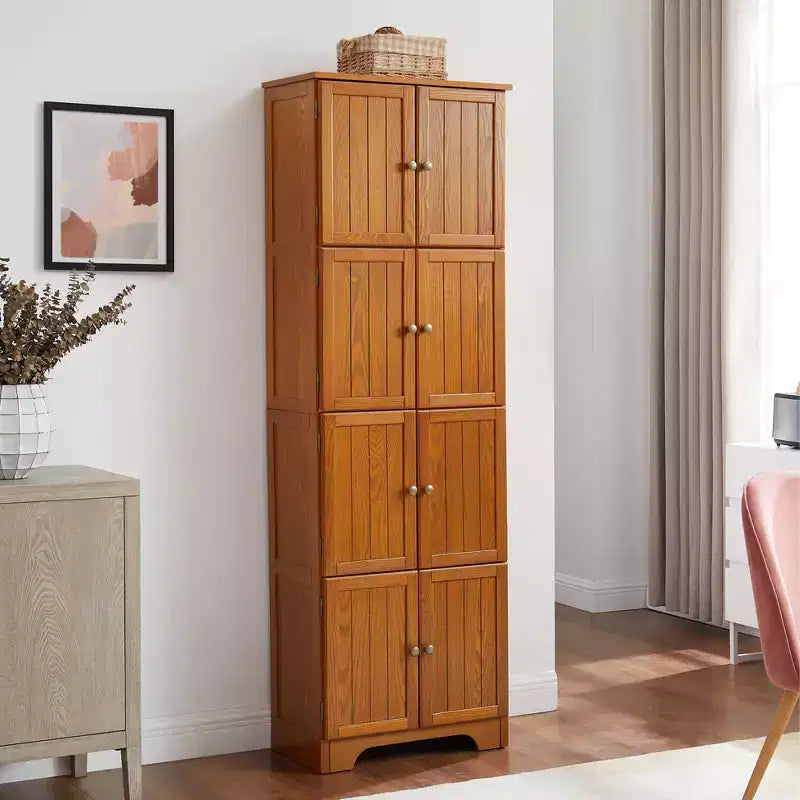 Meuble de rangement haut de 72 pouces avec 8 portes et 4 étagères pour salon, cuisine ou bureau