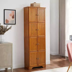 Meuble de rangement haut de 72 pouces avec 8 portes et 4 étagères pour salon, cuisine ou bureau