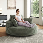 Fauteuil pivotant individuel en mousse et chenille côtelée