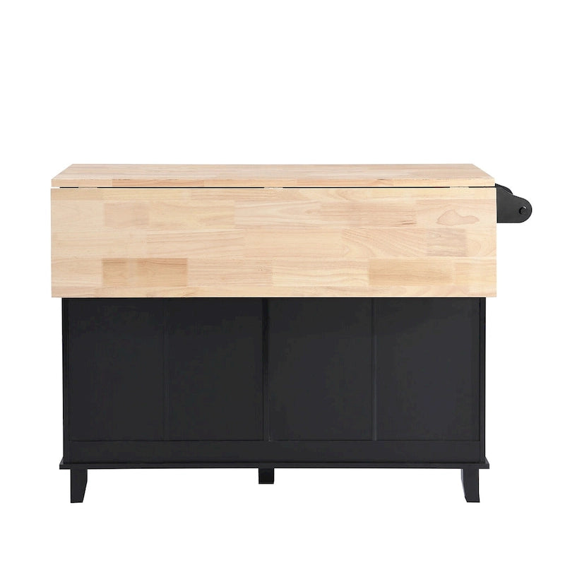 TOPMAX Kitchen Island Set with Drop Leaf and 2 Seatings, Dining Table Set with Adjustable Shelf, Drawers and Towel Rack