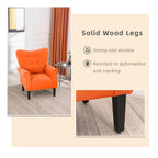 Fauteuil d’appoint moderne Erommy, fauteuil à dossier haut, canapé une place en tissu rembourré avec boutons et pieds en bois pour le salon