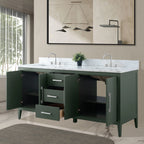 Meuble-lavabo Vanity Art 72 à double vasque avec plateau en marbre reconstitué