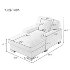 Canapé-lit moderne surdimensionné avec méridienne, style mi-siècle, avec coussin