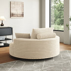 Fauteuil pivotant individuel en mousse et chenille côtelée
