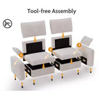 Divano componibile in velluto a coste Dyonery con fodere lavabili