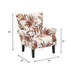 Fauteuil d’appoint moderne Erommy, fauteuil à dossier haut, canapé une place en tissu rembourré avec boutons et pieds en bois pour le salon