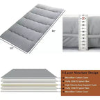 Japanese Futon Mattress, Foldable Floor Sleeping Pad, Tatami Mat for Home, Camping Mattress