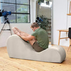 Chaise longue Avana Sleek per yoga - Prodotta negli USA - Ideale per stretching, relax, esercizio e altro, 60D x 18W x 26H pollici, grigio chiaro