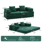 Convertible Floor Sofa Bed with Pillow Back Chenille Fabric for Living Room Bedroom