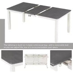 Ensemble de table à manger extensible de style champêtre pour 6 personnes, table rectangulaire et 6 chaises rembourrées