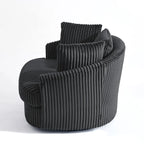 2er-Set übergroße 43 W Plüsch-Cordsessel mit Drehfunktion und Kissen