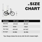 Zeus & Ruta Damenfahrrad, 24 Zoll, mit 7 Gängen und Stahlrahmen