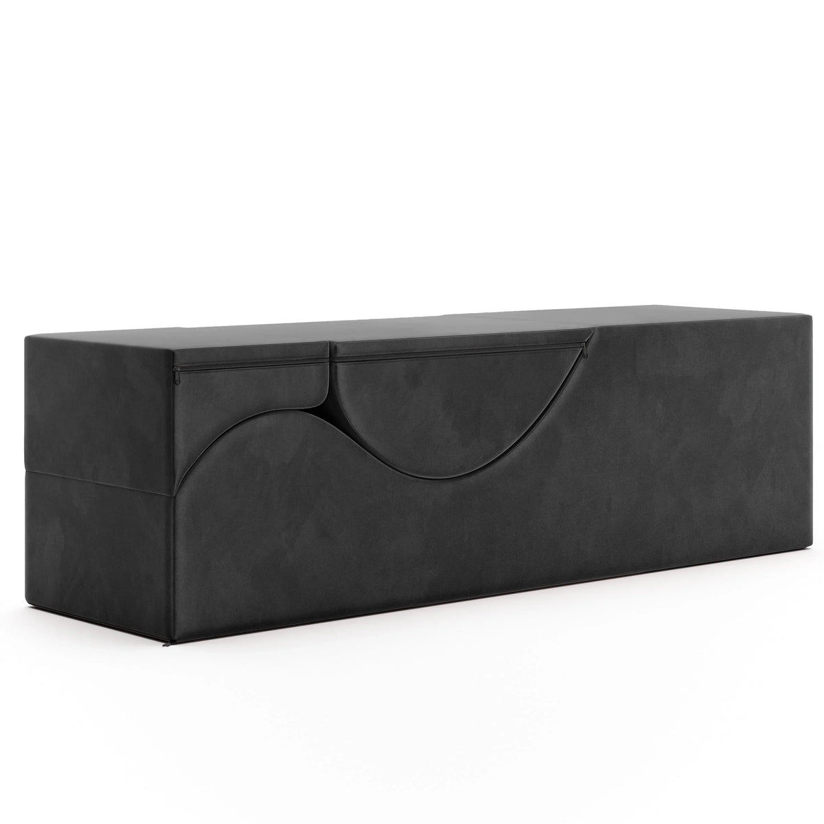 Méridienne convertible Avana Kami / yoga et massage – pouf 2-en-1 avec chaise longue de yoga pliable escamotable, microvelours – N/A