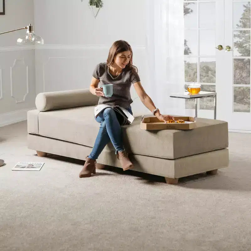 Lit de repos/lit d’appoint escamotable grand format – microvelours