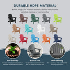 Polytrends Laguna Fade Resistant All Weather Outdoor Patio Folding Adirondack Chair