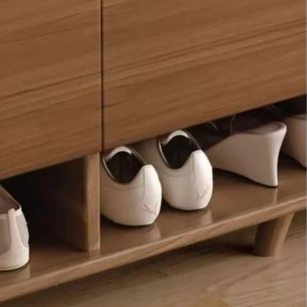 Meuble à chaussures moderne de taille moyenne en bois pour couloir