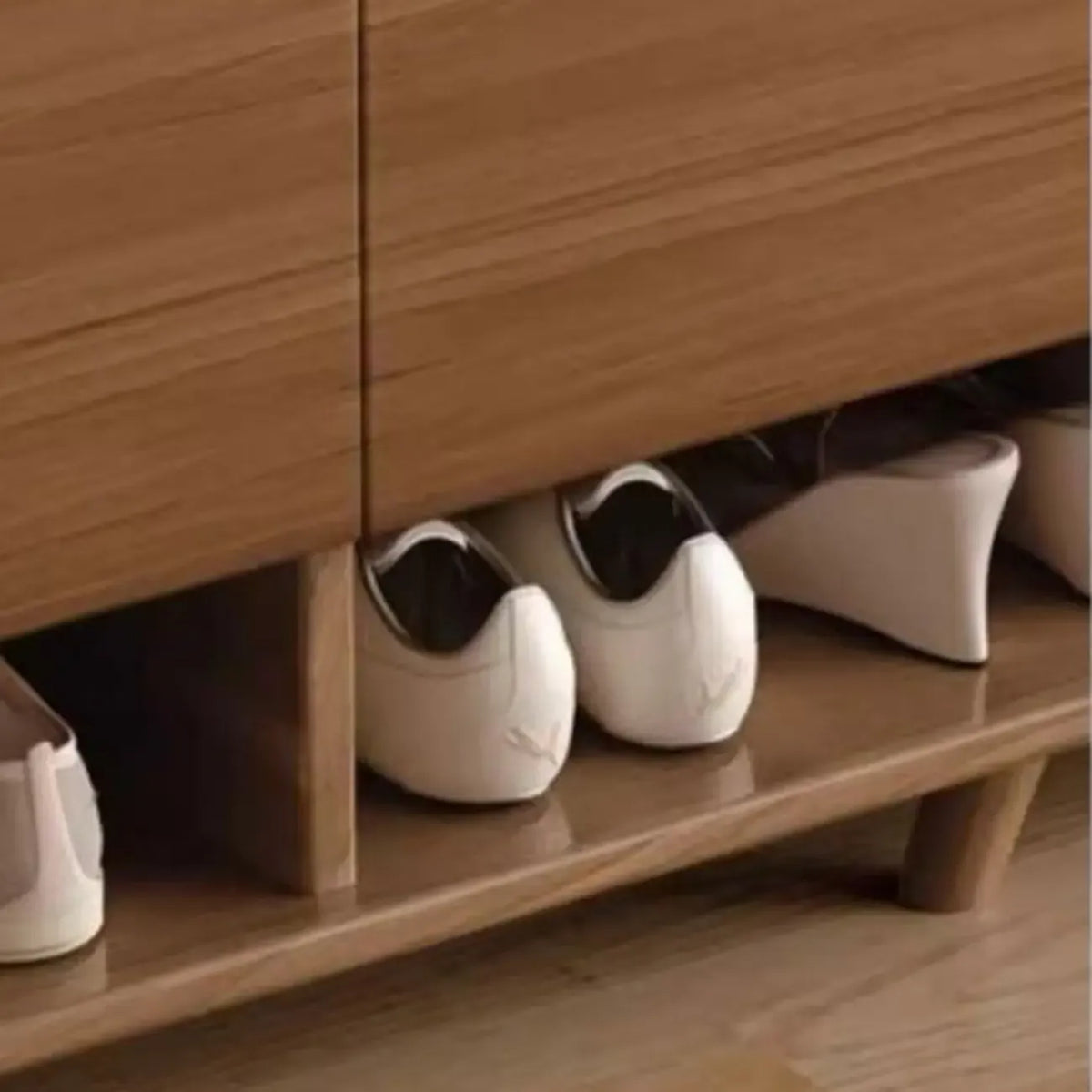 Meuble à chaussures moderne de taille moyenne en bois pour couloir
