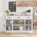 Celebalcony Buffet Cabinet with Storage,53.4 Large Kitchen Storage Cabinet with 3 Drawers & 4 Doors, Adjustable Shelf for Kitchen,Living Room