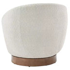 Fauteuil tonneau pivotant rembourré d’appoint Spruce&Spring avec base en bois
