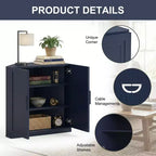 Meuble d’angle Dovelina avec étagères réglables, buffet, meuble à vin et meuble de cuisine et de salle à manger avec portes en bois - 31 po H x 31 po L, 36 po H x 31 po L