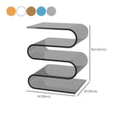 Contemporary Acrylic S-Shaped Side Table with Storage