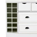 Armoire garde-manger indépendante Whisen de 71 po de hauteur, grand meuble de rangement pour salle à manger avec 4 portes pliantes, étagères et porte-bouteilles